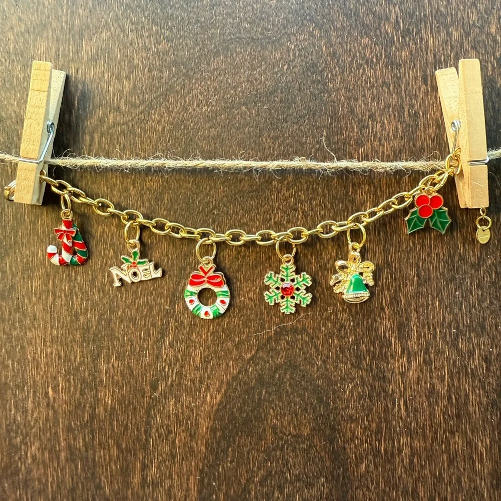 Artisan Made Noel Christmas Charm Bracelet